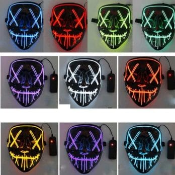 Cosmask Halloween Neon Mask Led Mask Masque Masquerade Party Masks Light Glow In The Dark Funny Masks Cosplay Costume Supplies 1