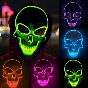 Neon Maske Led Skelett Halloween 1