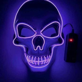 Neon Maske Led Skelett Halloween 3